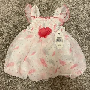 Pink and white dress